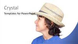  Presentation with straw - Presentation theme consisting of funny-child-with-straw-hat background and a white colored foreground