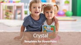  Presentation with taking care of children and parent - Theme with funny children sitting on carpet background and a  colored foreground