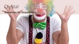  Presentation with acting - Slide deck enhanced with funny-clown-acting-silly-isolated background and a lemonade colored foreground