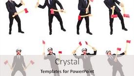  Presentation with clown - Presentation theme enhanced with funny-clown-businessman-isolated background and a light gray colored foreground