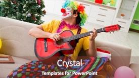  Presentation with celebration - Theme enhanced with funny clown in christmas celebration background and a  colored foreground