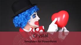  Presentation with clown - Theme enhanced with chemistry - chemist in protective suit working background and a light gray colored foreground