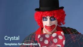  Presentation with rock minerals portrait - PPT layouts consisting of funny clown portrait background and a ocean colored foreground