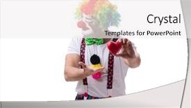  Presentation with white dove heart - Cool new slide deck with funny clown with a heart backdrop and a white colored foreground
