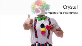  Presentation with clown - Slides having funny clown with a heart background and a white colored foreground