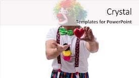  Presentation with white dove heart - PPT layouts featuring funny clown with a heart background and a white colored foreground