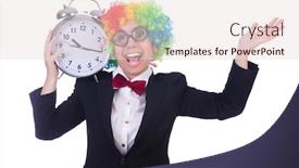  Presentation with clown - Amazing presentation having funny-clown-with-clock backdrop and a lemonade colored foreground