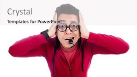  Presentation with whistle - Presentation design consisting of funny coach with whistle isolated on white background and a white colored foreground