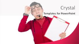  Presentation with whistle - Beautiful PPT layouts featuring funny coach with whistle and diary isolated on white backdrop and a sky blue colored foreground