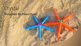  Presentation with fishes - Beautiful presentation theme featuring funny-colorful-laying backdrop and a coral colored foreground