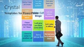  Presentation with video - Presentation theme featuring funny-concept-with-video-call background and a light blue colored foreground