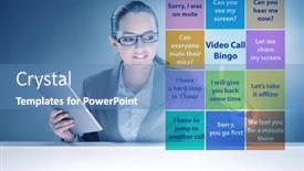  Presentation with video - Slide set enhanced with funny-concept-with-video-call background and a teal colored foreground