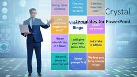  Presentation with video - Slide deck featuring funny-concept-with-video-call background and a light blue colored foreground