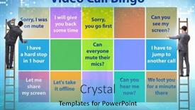  Presentation with video - Beautiful slide deck featuring funny-concept-with-video-call backdrop and a light blue colored foreground