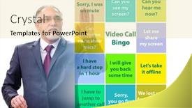  Presentation with video - Beautiful presentation design featuring funny-concept-with-video-call backdrop and a blonde colored foreground