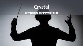  Presentation with conductor - Slide set with funny conductor in musical concept background and a gray colored foreground