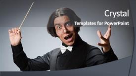  Presentation with conductor - Slides enhanced with funny conductor in musical concept background and a dark gray colored foreground
