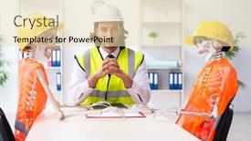  Presentation with funny construction - Audience pleasing slides consisting of funny-construction-business-meeting backdrop and a lemonade colored foreground