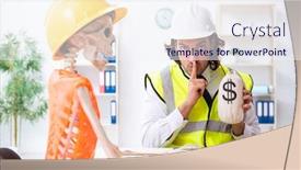  Presentation with funny construction - Amazing slides having funny-construction-business-meeting backdrop and a sky blue colored foreground