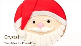  Presentation with white christmas - Theme having funny cookie for christmas isolated background and a cream colored foreground