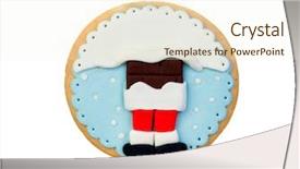  Presentation with white christmas - PPT layouts featuring funny cookie for christmas isolated background and a cream colored foreground