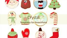  Presentation with cookies christmas - PPT theme having funny cookies for christmas isolated background and a cream colored foreground