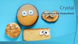  Presentation with cookies - Slide deck enhanced with funny-cookies-on-blue-background background and a light blue colored foreground