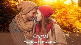  Presentation with black couple having fun - Cool new PPT theme with funny couple in the forest backdrop and a red colored foreground