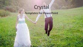  Presentation with wedding couple wishes - Presentation design enhanced with funny couple on e-session background and a light gray colored foreground