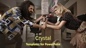  Presentation with time - Slide set with funny-couple-spending-their-time background and a tawny brown colored foreground