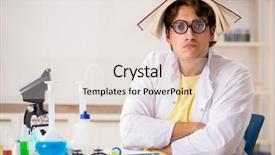  Presentation with crazy - Cool new PPT theme with funny crazy chemist doing experiments backdrop and a lemonade colored foreground