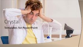  Presentation with tests - Audience pleasing theme consisting of funny-crazy-chemist-doing-experiments backdrop and a soft green colored foreground