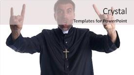  Presentation with crazy - Beautiful presentation featuring funny crazy priest rock symbol backdrop and a lemonade colored foreground