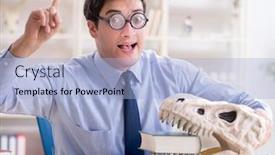  Presentation with dinosaur - Presentation consisting of funny-crazy-professor-studying-dinosaur background and a light blue colored foreground