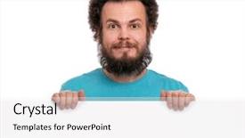  Presentation with curly hair - PPT theme with funny curly hair showing empty background and a white colored foreground