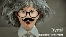 Presentation with early education - Slide set having funny-cute-kid-in-glasses background and a gray colored foreground