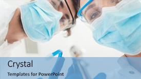  Presentation with funny - Presentation theme having funny dentists with their tools background and a light blue colored foreground