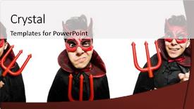  Presentation with devil - Beautiful PPT theme featuring funny devil isolated backdrop and a white colored foreground