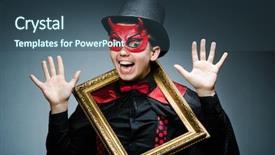  Presentation with picture frame - Audience pleasing slide deck consisting of funny devil with picture frame backdrop and a ocean colored foreground