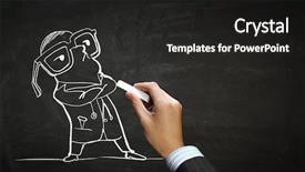  Presentation with chalk - Presentation theme consisting of funny doctor chalk drawing mixed background and a dark gray colored foreground