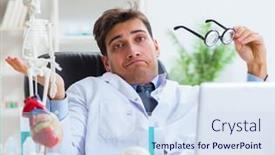  Presentation with fun - Audience pleasing PPT theme consisting of funny-doctor-having-fun backdrop and a sky blue colored foreground