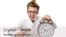  Presentation with new born doctor - Amazing slide deck having funny doctor isolated on white backdrop and a  colored foreground