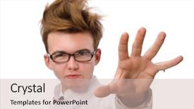  Presentation with funny - Cool new PPT theme with funny doctor isolated on white backdrop and a soft green colored foreground