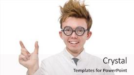  Presentation with doctor - Cool new PPT layouts with funny doctor isolated on white backdrop and a white colored foreground