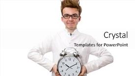  Presentation with alarm - Slide deck consisting of funny doctor with alarm clock background and a  colored foreground