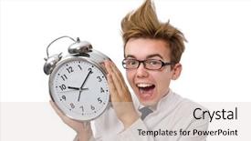  Presentation with alarm - Presentation consisting of funny doctor with alarm clock background and a  colored foreground