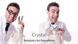  Presentation with history earth globe isolated white - Slide deck consisting of hip joint human man anatomy - funny doctor with skeleton isolated background and a white colored foreground