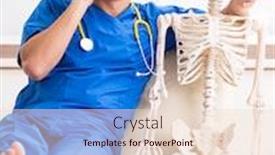  Presentation with skeleton - Slides featuring funny-doctor-with-skeleton background and a lemonade colored foreground