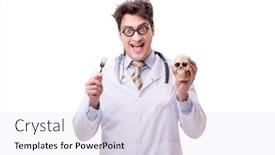  Presentation with skull - Amazing theme having funny doctor with skull isolated on white backdrop and a lemonade colored foreground