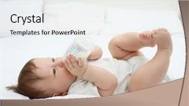  Presentation with baby bottle - PPT theme having funny drinking - cute baby with bottle background and a white colored foreground